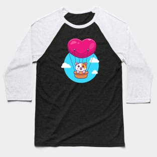 Cat in hot air ballon cartoon Baseball T-Shirt